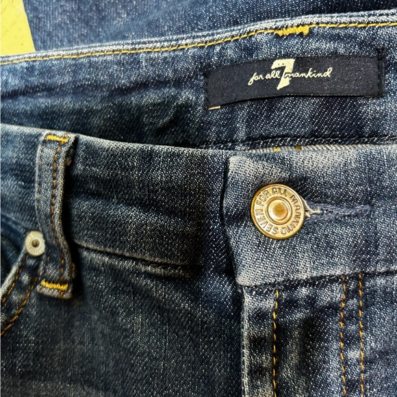 7 For All Mankind Ankle Skinny Jeans Reverse Step Side Panel Mojave Dusk Size 27 - Picture 11 of 13